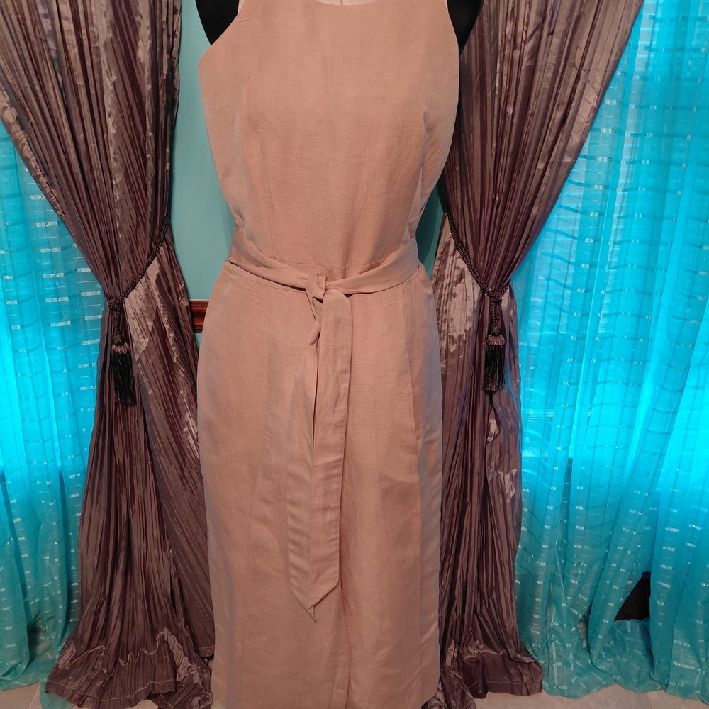 Elegant Tan Sleeveless Dress